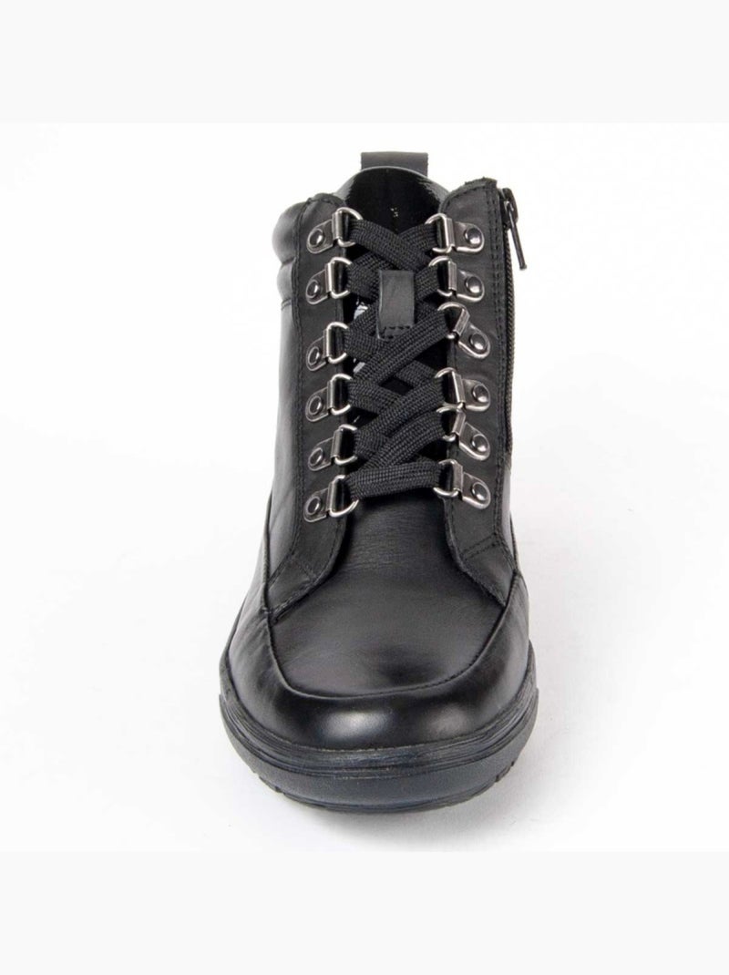 Botin Casual Cuero Purapiel Negro - Kiabi