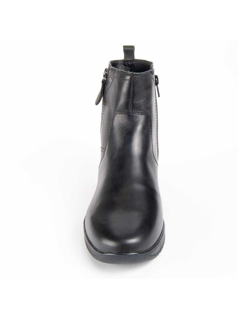 Botin Casual Cuero Purapiel Negro - Kiabi