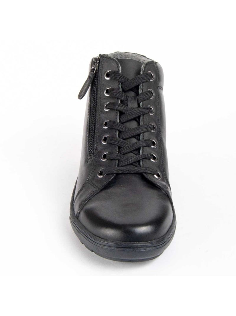 Botin Casual Cuero Purapiel Negro - Kiabi