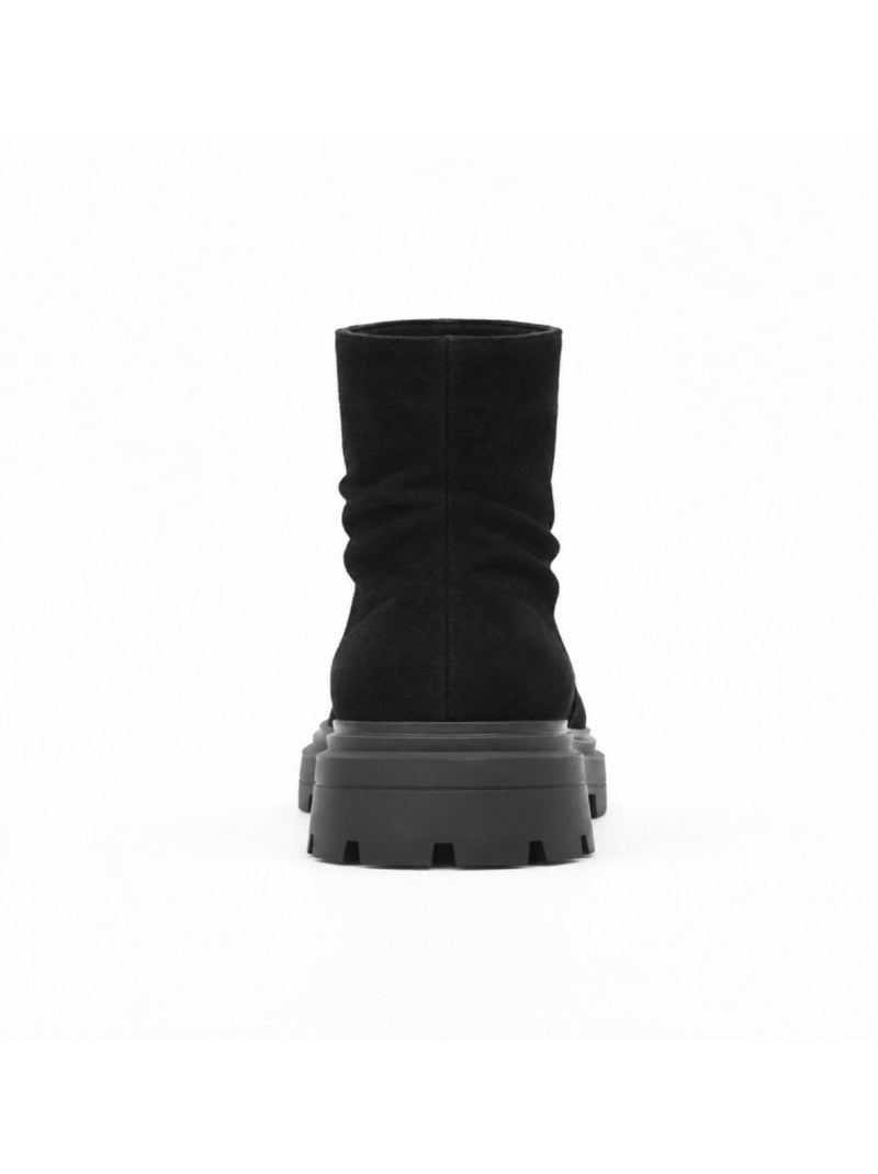 Botin casual cuero purapiel Negro - Kiabi