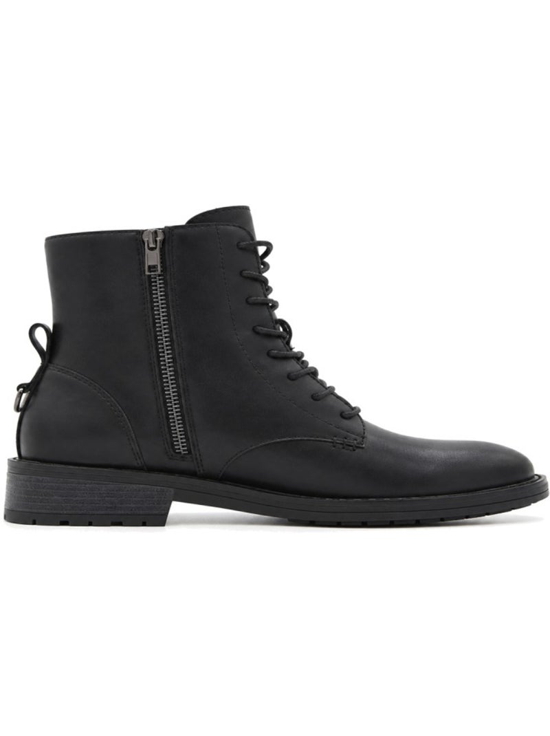 Botin casual cuero purapiel Negro - Kiabi