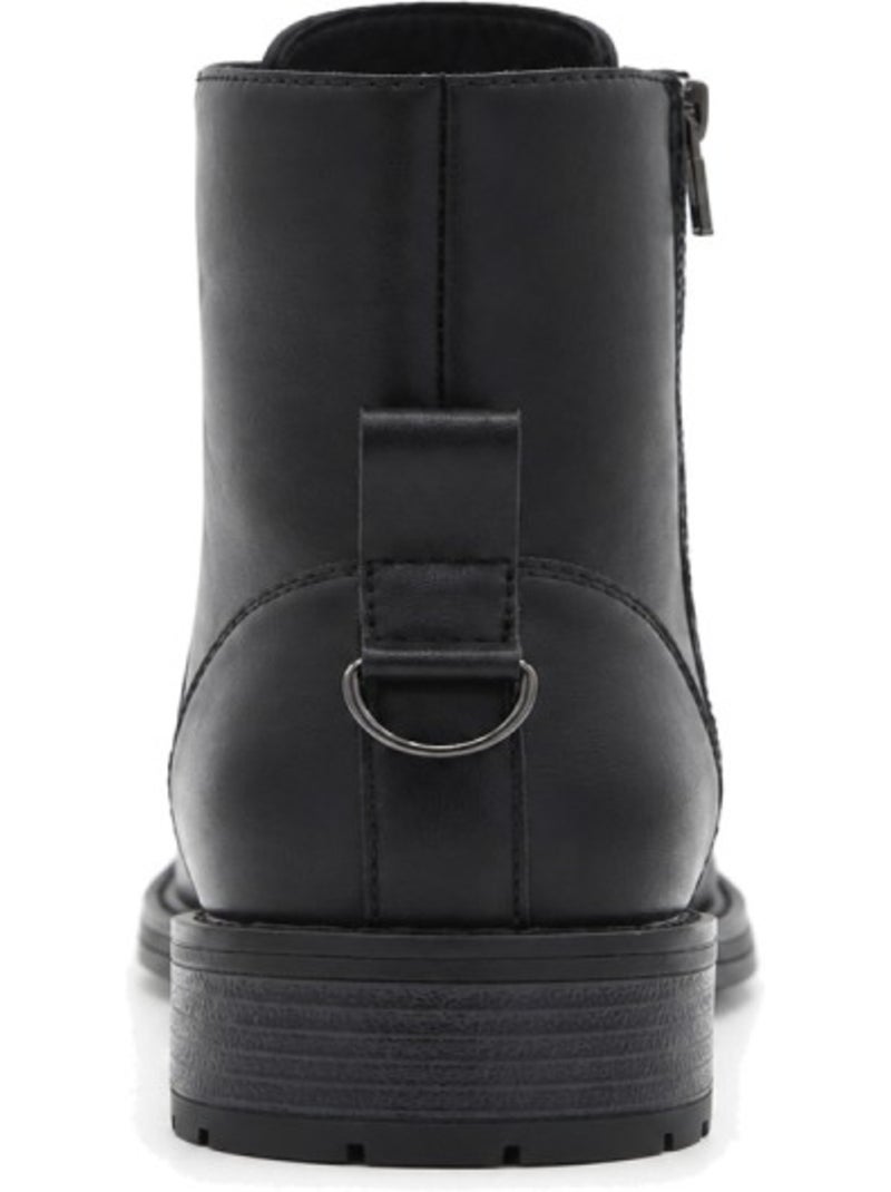 Botin casual cuero purapiel Negro - Kiabi