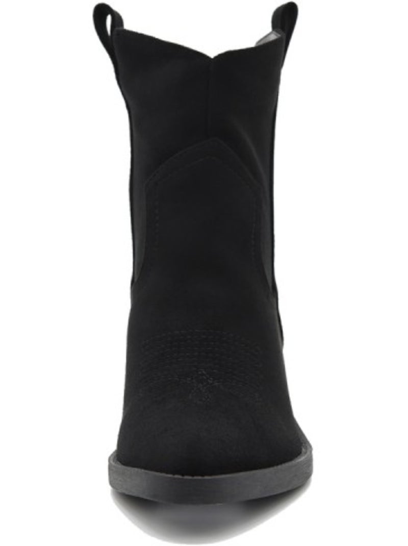 Botin casual cuero purapiel Negro - Kiabi