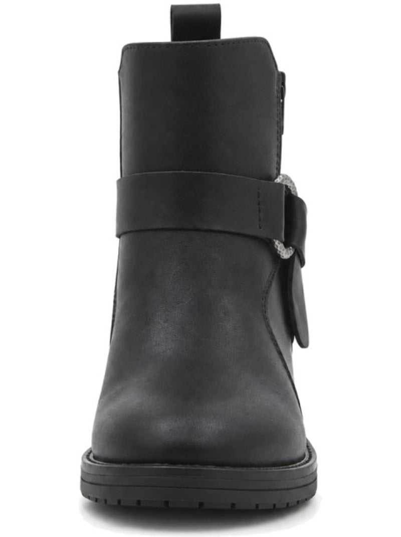 Botin casual cuero purapiel Negro - Kiabi