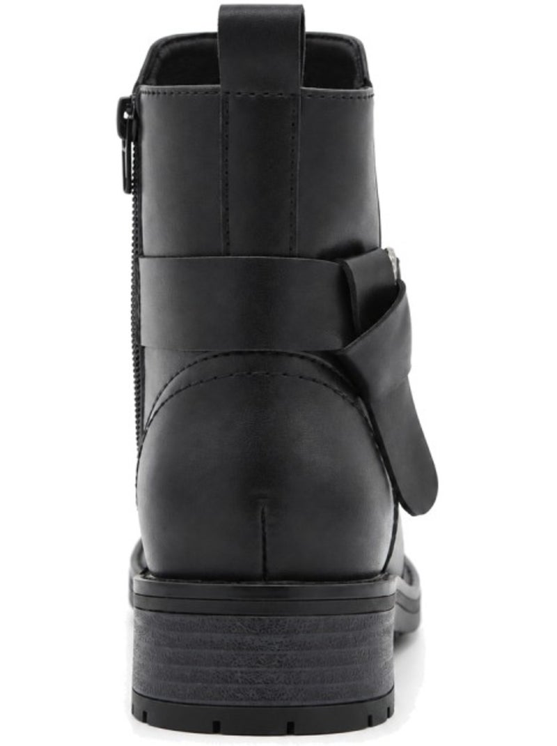 Botin casual cuero purapiel Negro - Kiabi