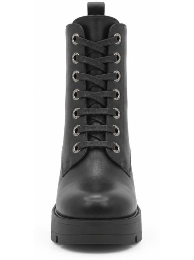 Botin casual cuero purapiel Negro - Kiabi