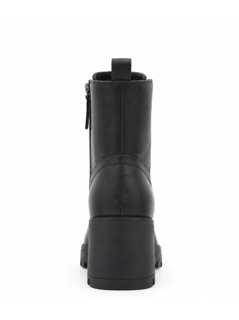 Botin casual cuero purapiel Negro - Kiabi