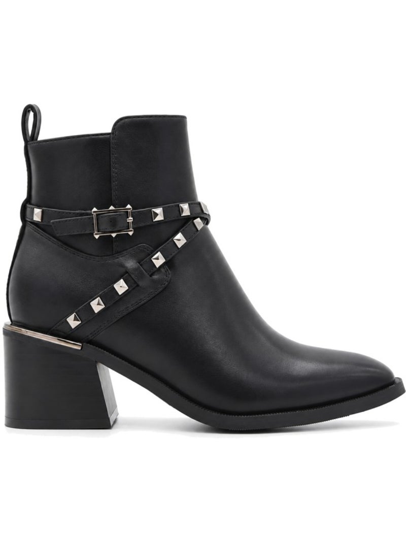 Botin casual cuero purapiel Negro - Kiabi