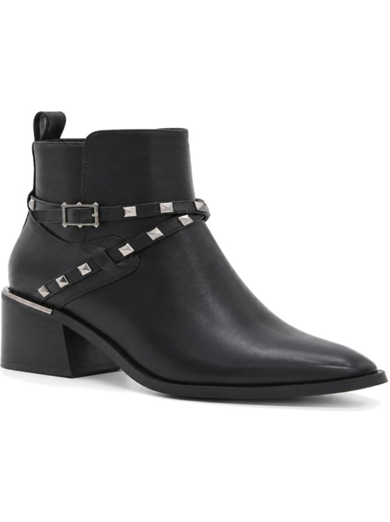 Botin casual cuero purapiel Negro - Kiabi