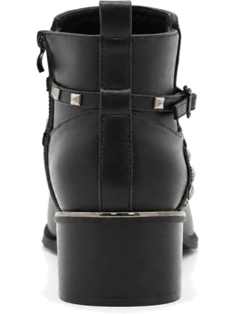 Botin casual cuero purapiel Negro - Kiabi