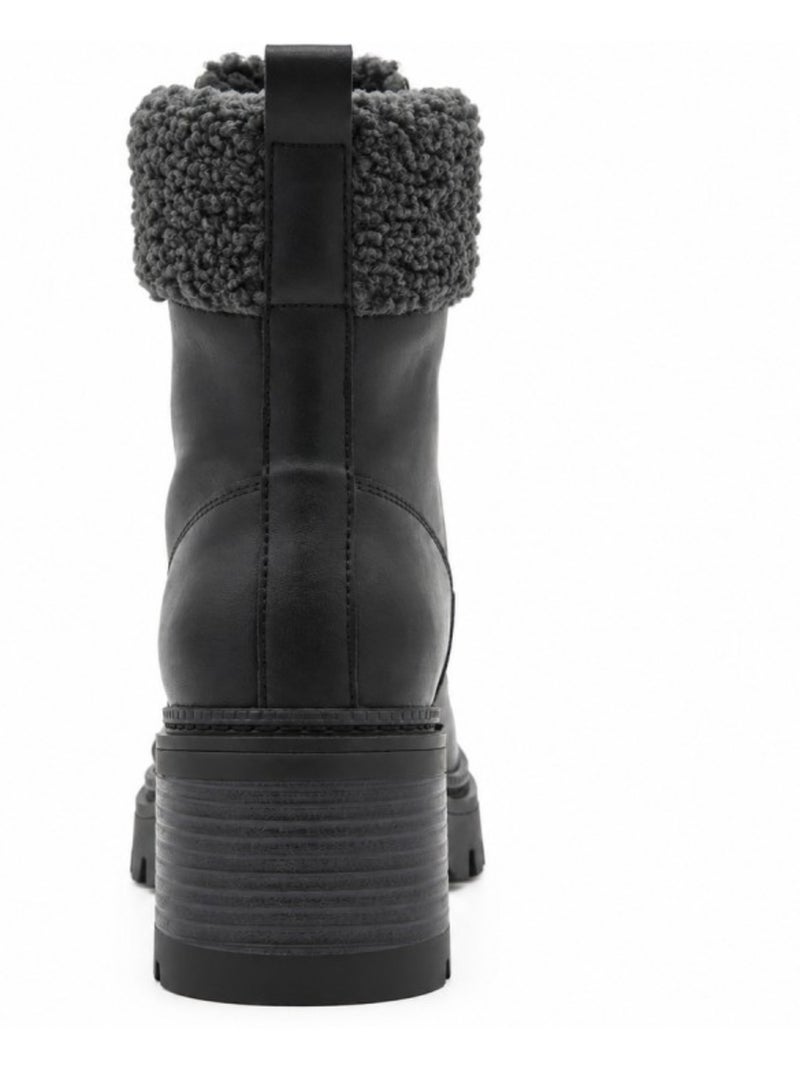 Botin casual cuero purapiel Negro - Kiabi