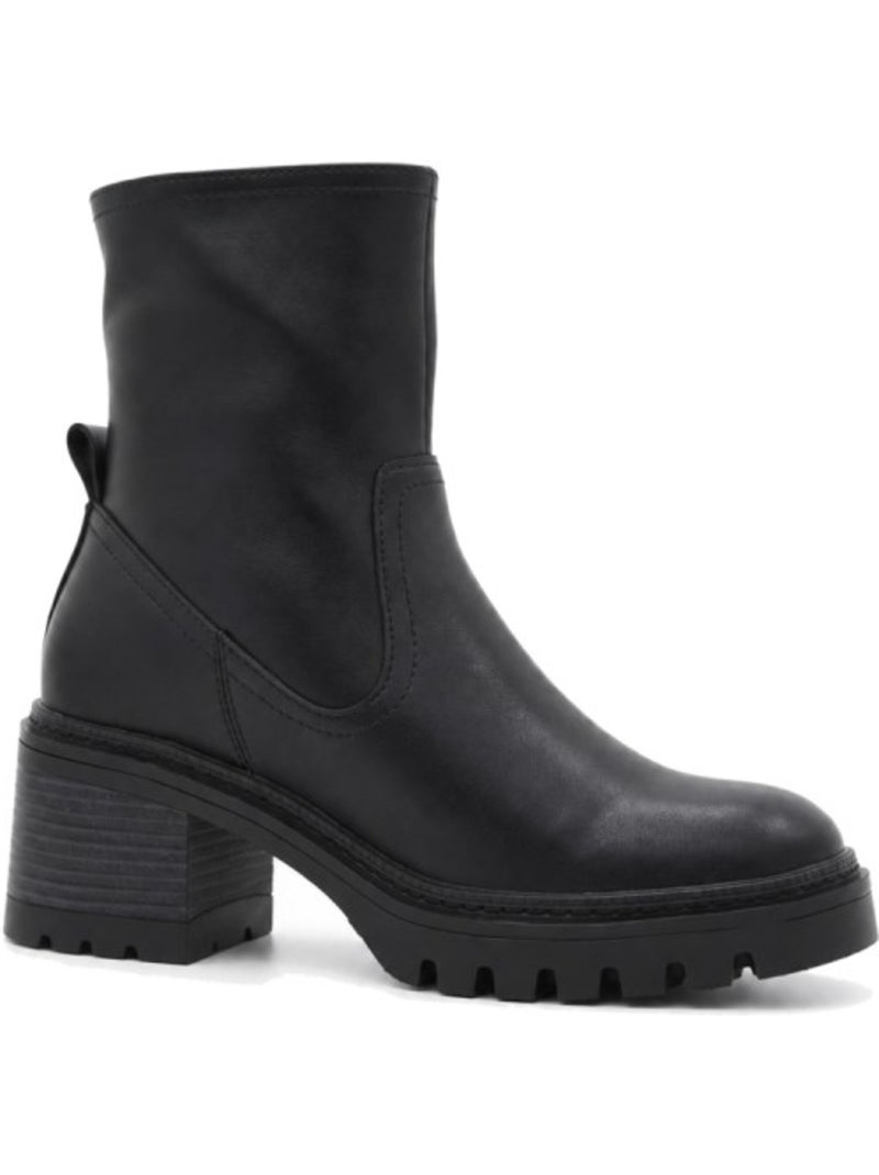 Botin casual cuero purapiel Negro - Kiabi
