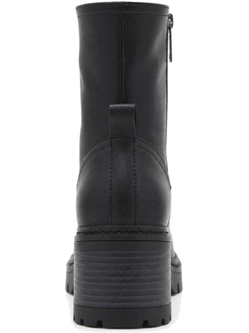 Botin casual cuero purapiel Negro - Kiabi