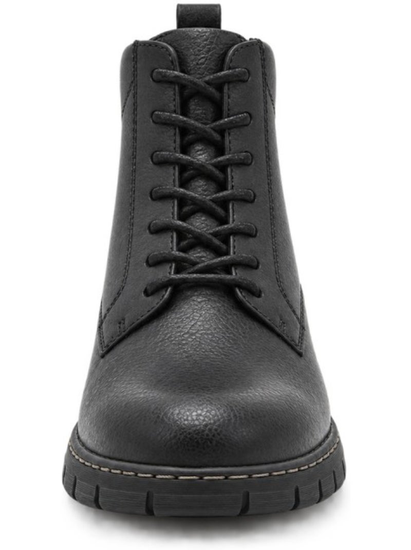 Botin casual cuero purapiel Negro - Kiabi