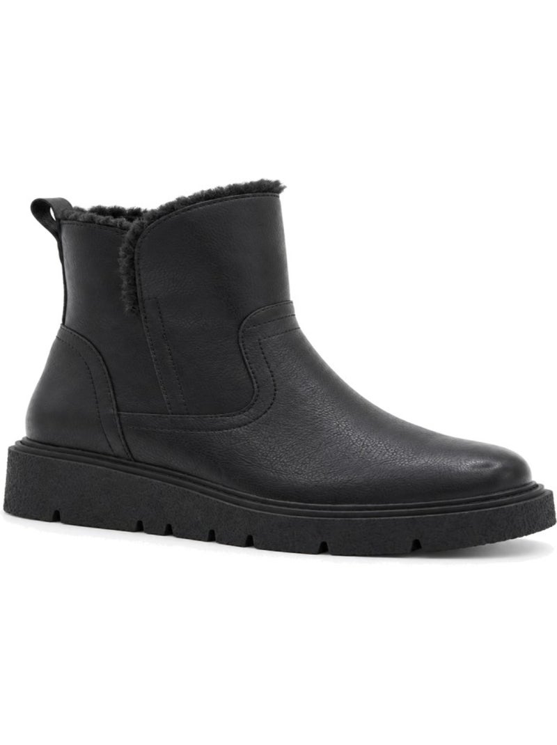 Botin casual cuero purapiel Negro - Kiabi