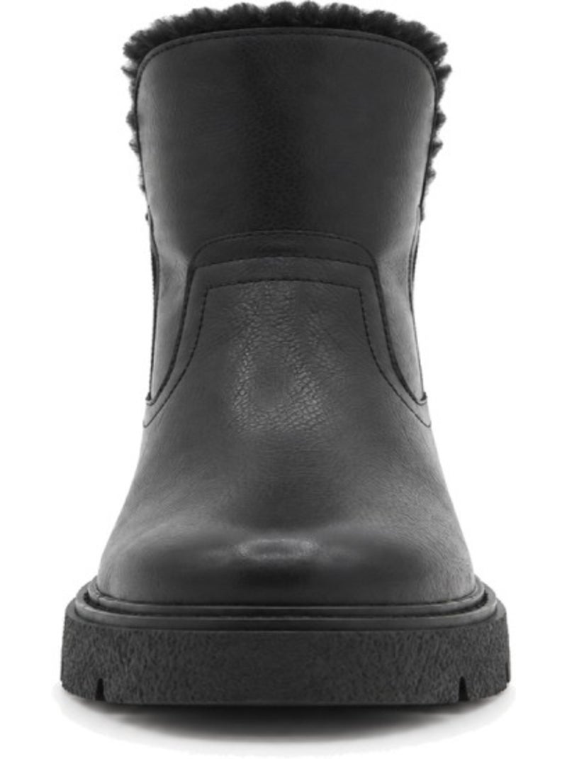 Botin casual cuero purapiel Negro - Kiabi