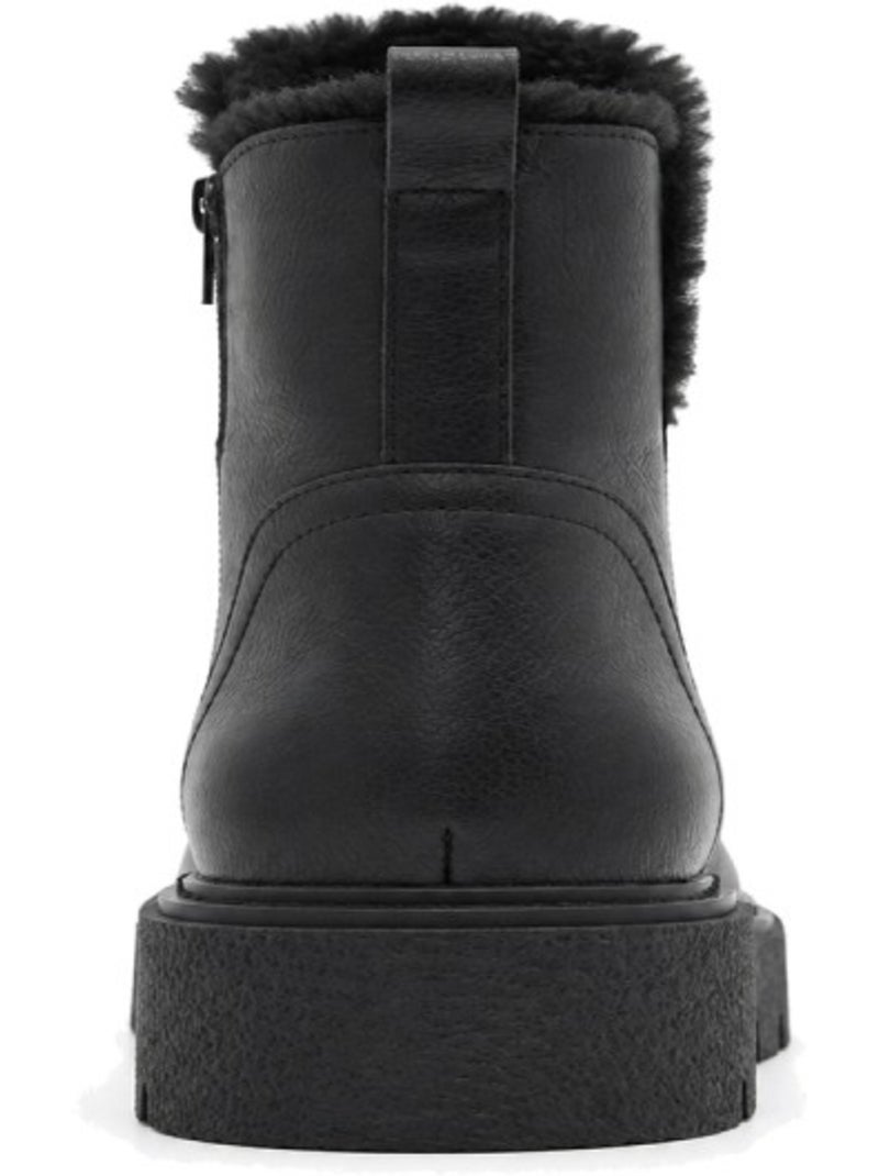 Botin casual cuero purapiel Negro - Kiabi