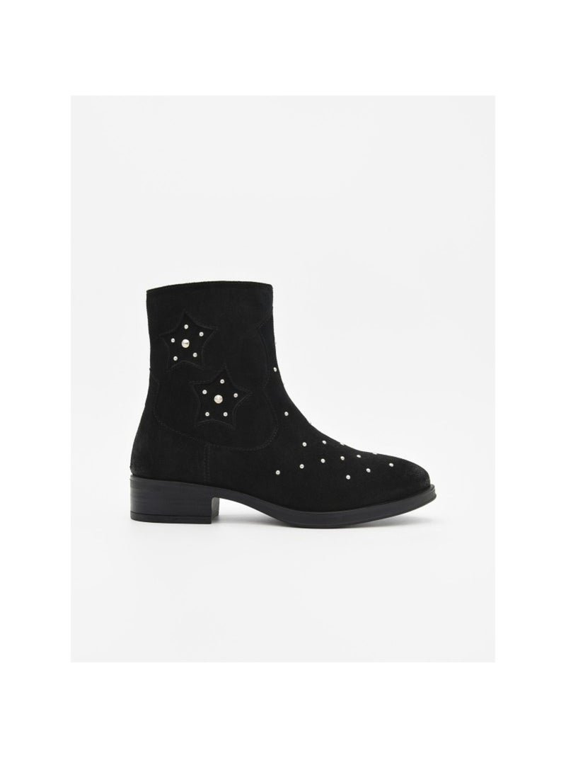 Botin Casual Cuero Purapiel Negro - Kiabi