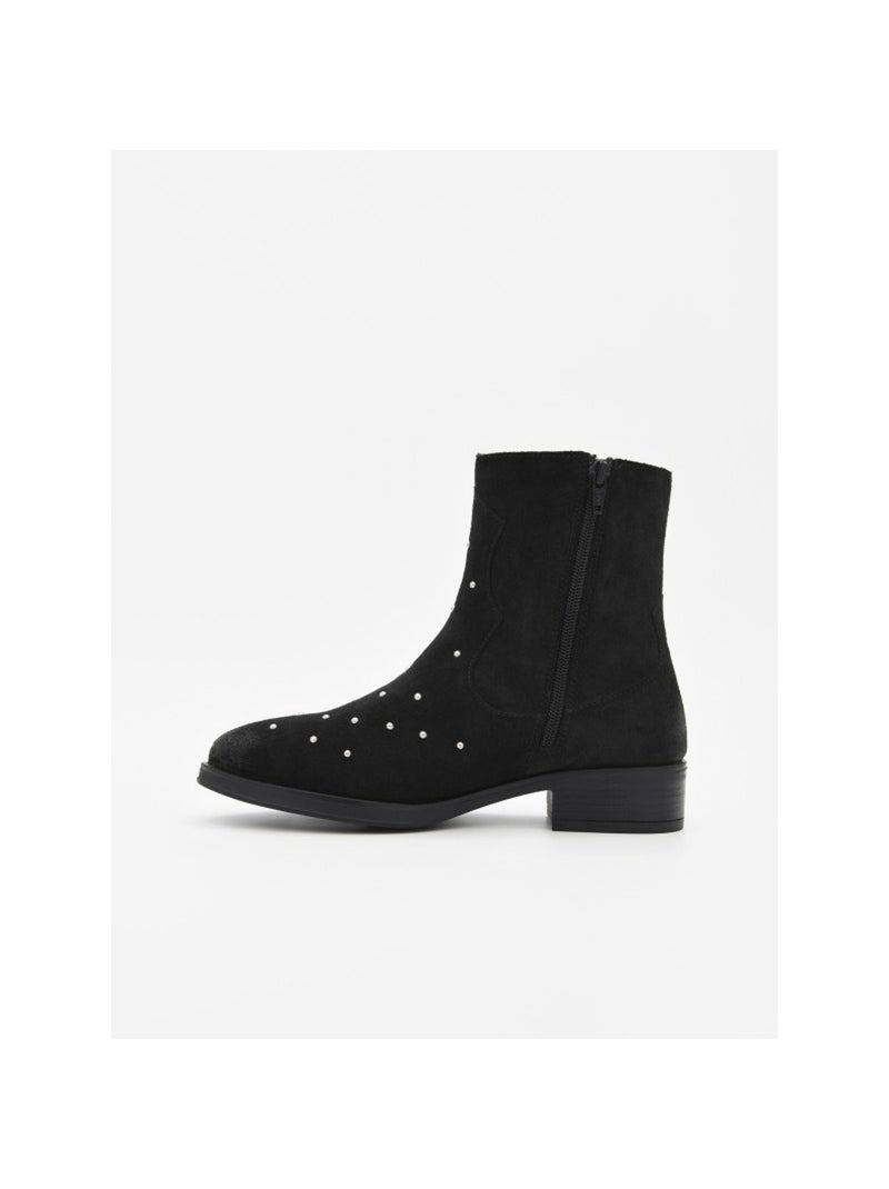 Botin Casual Cuero Purapiel Negro - Kiabi
