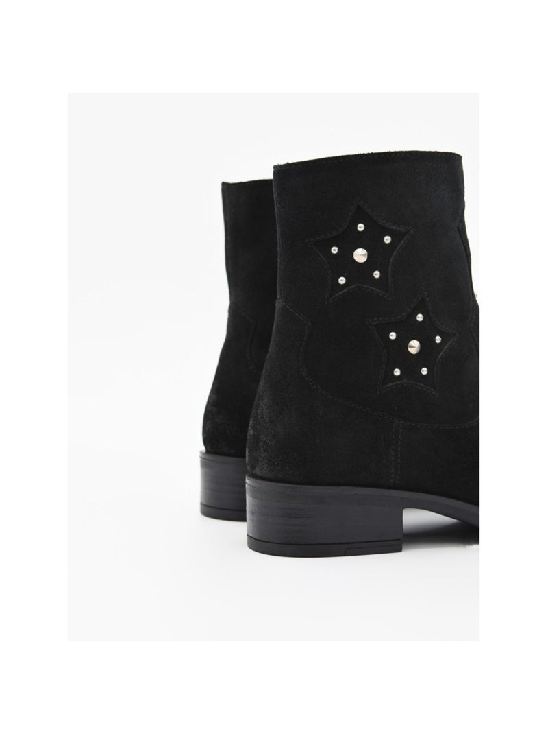 Botin Casual Cuero Purapiel Negro - Kiabi