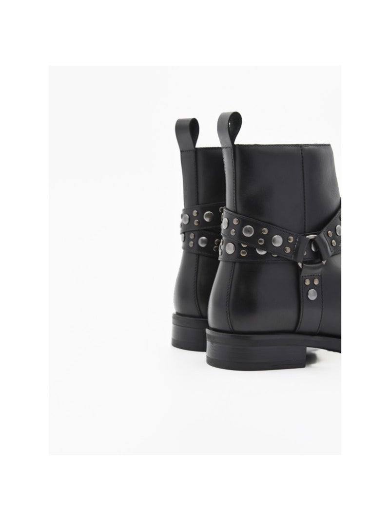 Botin Casual Cuero Purapiel Negro - Kiabi