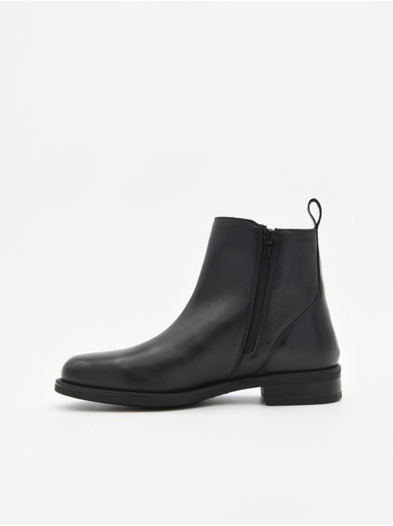 Botin Casual Cuero Purapiel Negro - Kiabi