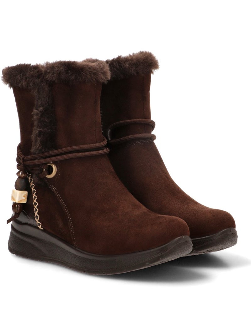 Botin cómodas mujer cuña media - amarpies Marrón - Kiabi