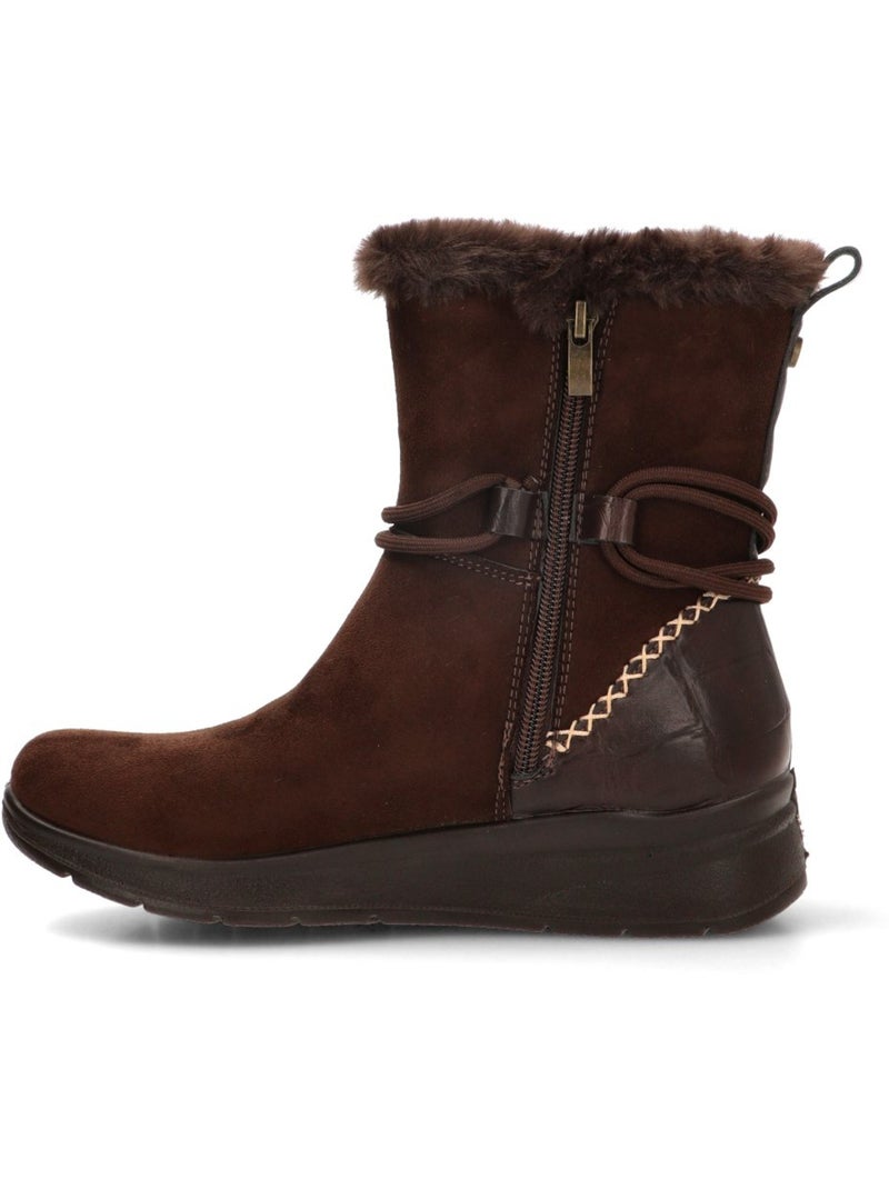 Botin cómodas mujer cuña media - amarpies Marrón - Kiabi
