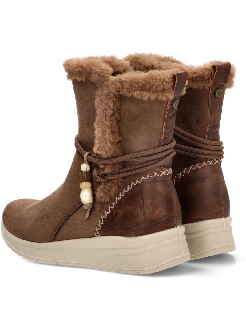 Botin cómodas mujer cuña media - amarpies Taupe - Kiabi
