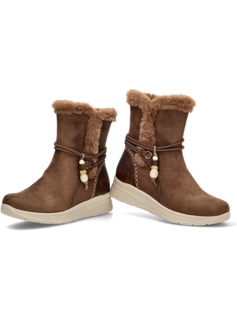 Botin cómodas mujer cuña media - amarpies Taupe - Kiabi