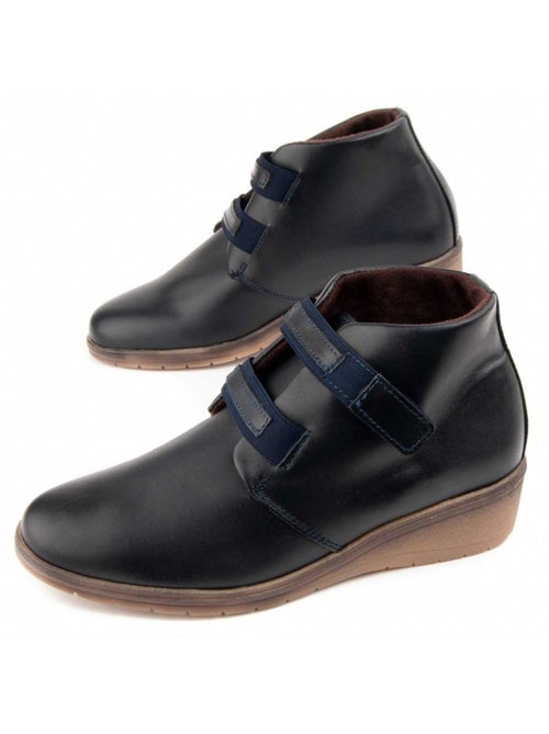 Botin Cuña Cuero Purapiel - Kiabi