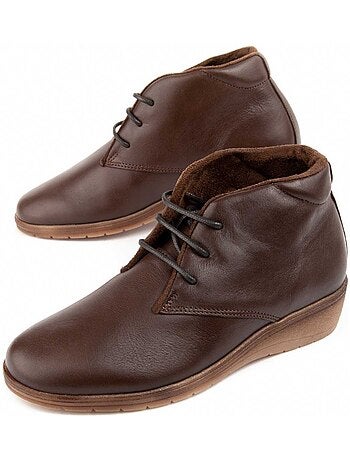 Botin Cuña Cuero Purapiel