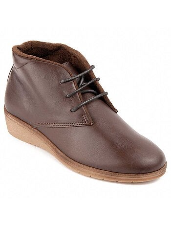 Botin Cuña Cuero Purapiel