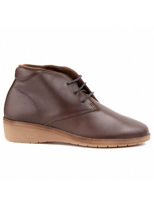 Botin Cuña Cuero Purapiel - Kiabi