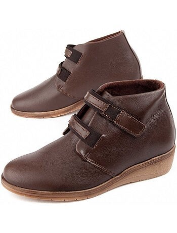 Botin Cuña Cuero Purapiel