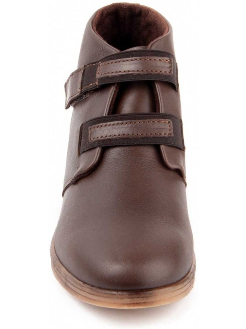 Botin Cuña Cuero Purapiel Marrón - Kiabi