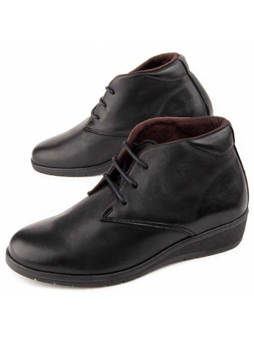 Botin Cuña Cuero Purapiel - Kiabi