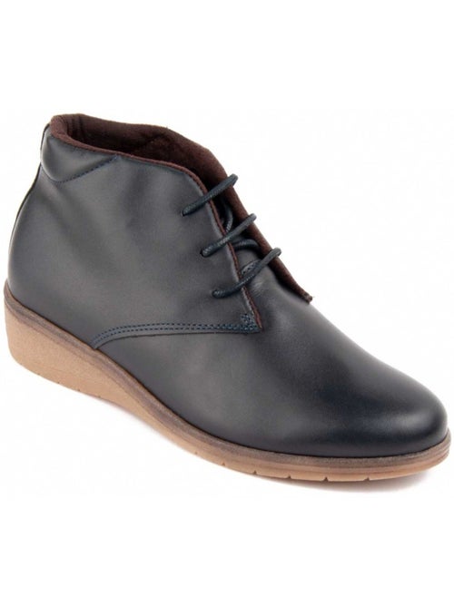 Botín De Piel Con Cuña Para Mujer. Purapiel Akila - Kiabi