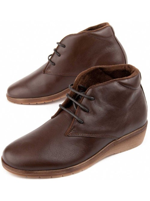 Botín De Piel Con Cuña Para Mujer. Purapiel Akila - Kiabi