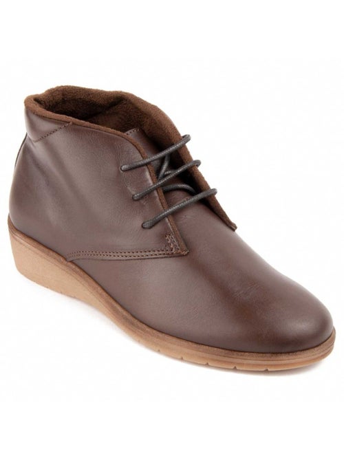 Botín De Piel Con Cuña Para Mujer. Purapiel Akila - Kiabi