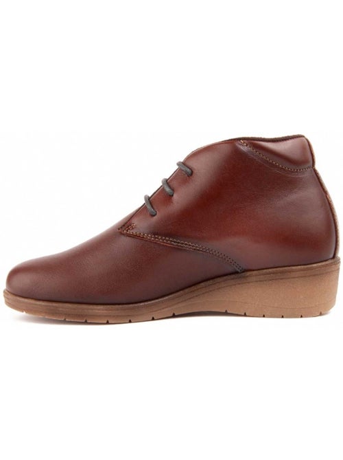 Botín De Piel Con Cuña Para Mujer. Purapiel Akila - Kiabi