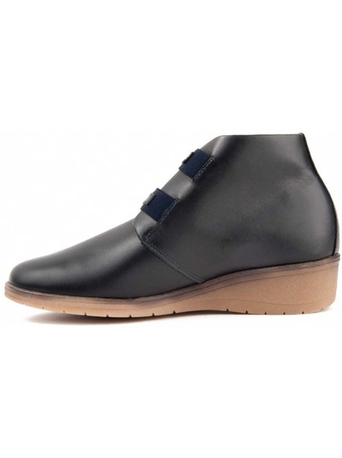 Botín De Piel Con Cuña Para Mujer. Purapiel Akilav - Kiabi