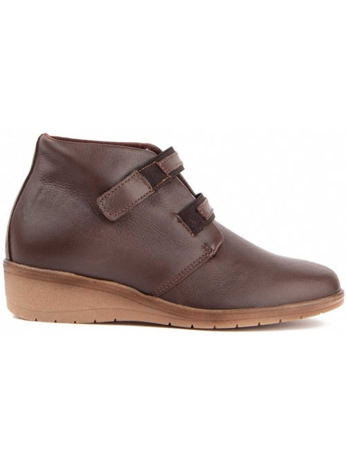 Botín De Piel Con Cuña Para Mujer. Purapiel Akilav - Kiabi