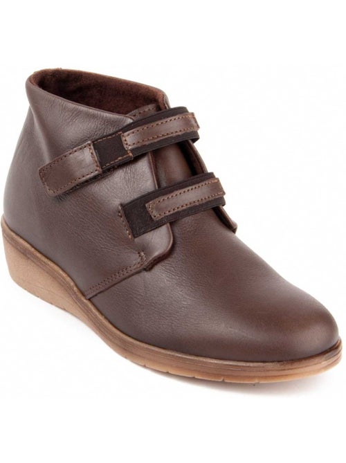 Botín De Piel Con Cuña Para Mujer. Purapiel Akilav - Kiabi