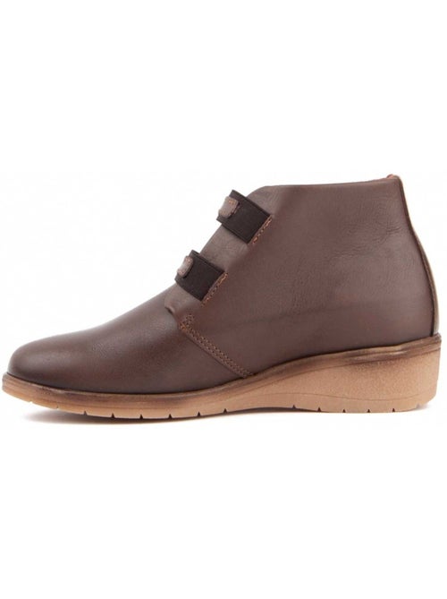 Botín De Piel Con Cuña Para Mujer. Purapiel Akilav - Kiabi