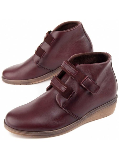 Botín De Piel Con Cuña Para Mujer. Purapiel Akilav - Kiabi