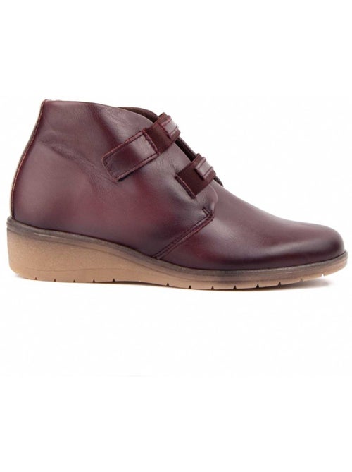 Botín De Piel Con Cuña Para Mujer. Purapiel Akilav - Kiabi