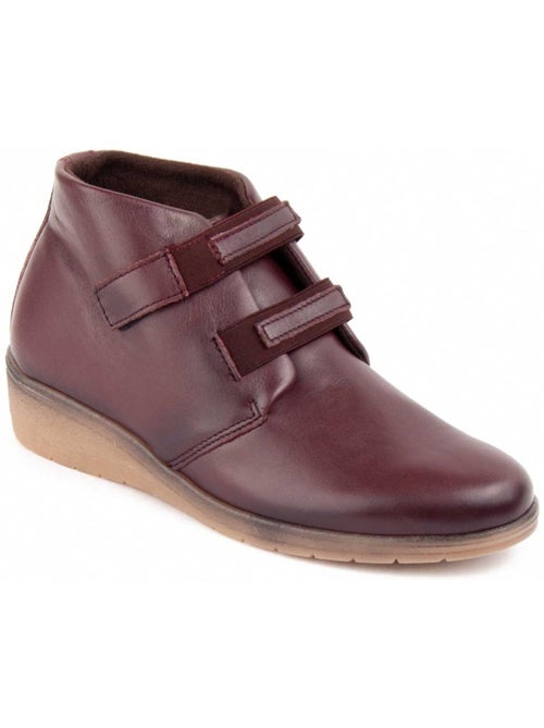 Botín De Piel Con Cuña Para Mujer. Purapiel Akilav - Kiabi