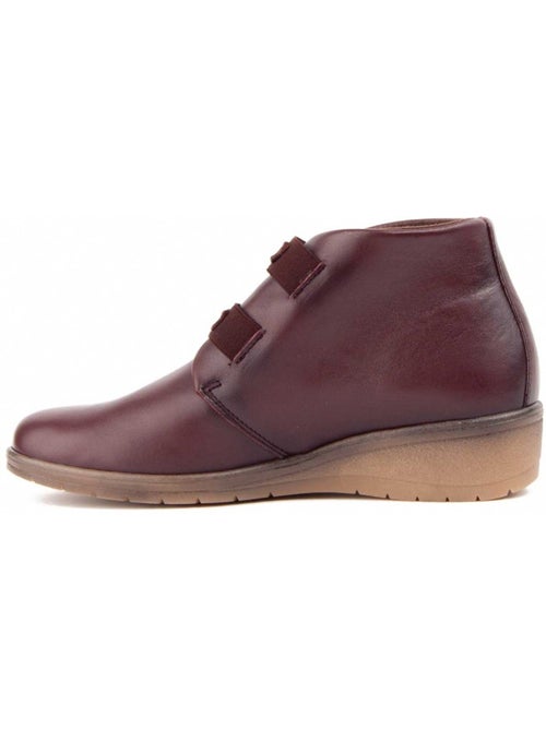 Botín De Piel Con Cuña Para Mujer. Purapiel Akilav - Kiabi