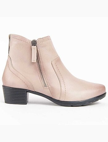 Botín De Piel Con Tacón Para Mujer. Purapiel Botilina